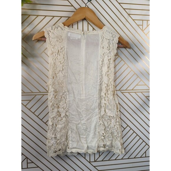 Velvet by Graham & Spencer Women's Boho Crotchet Overlay Tank Beachy Size P - Picture 6 of 6